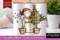 Whimsical Christmas Tumbler Wrap - Cute Animal Tumbler PNG Product Image 1