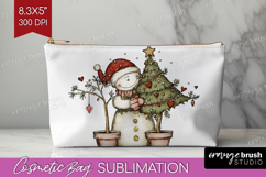 Whimsical Christmas Cosmetic Bag - Cute Animal Makeup Bag Product Image 1