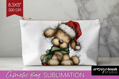 Whimsical Christmas Cosmetic Bag - Cute Animal Makeup Bag Product Image 1