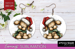 Whimsical Christmas Round Earrings - Cute Animal PNG Product Image 1