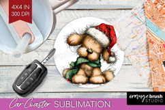 Whimsical Christmas Car Coaster - Cute Animal Coaster PNG Product Image 1