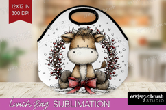 Whimsical Christmas Lunch Bag - Cute Animal Lunch Bug PNG Product Image 1