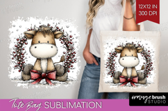 Whimsical Christmas Tote Bag - Cute Animal Tote Bag PNG Product Image 1