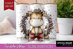 Whimsical Christmas Tumbler Wrap - Cute Animal Tumbler PNG Product Image 1