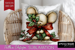 Whimsical Christmas Pillow Sublimation - Cute Animal Pillow Product Image 1