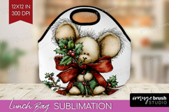 Whimsical Christmas Lunch Bag - Cute Animal Lunch Bug PNG Product Image 1