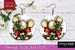 Whimsical Christmas Round Earrings - Cute Animal PNG Product Image 1