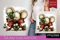 Whimsical Christmas Tote Bag - Cute Animal Tote Bag PNG Product Image 1