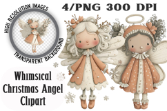 Whimsical Christmas Angel Clipart Product Image 1