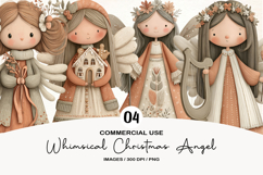 Whimsical Christmas Angel Clipart Product Image 1