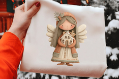 Whimsical Christmas Angel Clipart Product Image 2