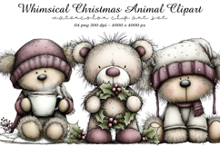 Whimsical Christmas Animal Clipart Product Image 1