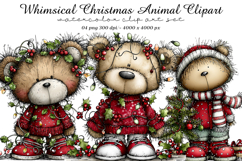 Whimsical Christmas Animal Clipart Product Image 1