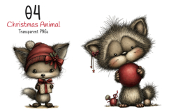 Whimsical Christmas Animal Clipart Product Image 1