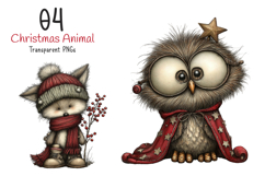 Whimsical Christmas Animal Clipart Product Image 1