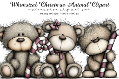 Whimsical Christmas Animal Clipart Product Image 1
