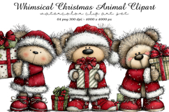 Whimsical Christmas Animal Clipart Product Image 1