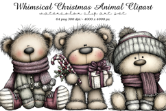 Whimsical Christmas Animal Clipart Product Image 1