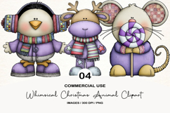 Whimsical Christmas Animal Clipart Product Image 1