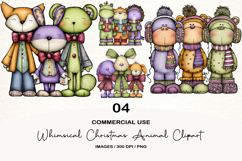 Whimsical Christmas Animal Clipart Sublimation Product Image 1