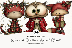 Whimsical Christmas Animal Clipart Product Image 1