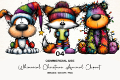 Whimsical Christmas Animal Clipart Product Image 1