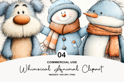 Whimsical Christmas Animal Clipart Product Image 1