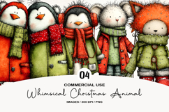 Whimsical Christmas Animal Clipart Product Image 1