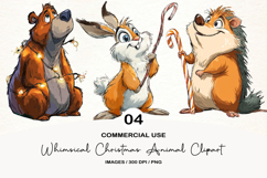 Whimsical Christmas Animal Clipart Product Image 1