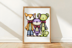 Whimsical Christmas Animal Clipart Sublimation Product Image 3