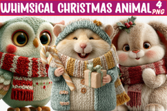 whimsical christmas animal clipart Product Image 1