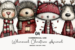 Whimsical Christmas Animal Clipart PNG Product Image 1