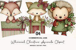 Whimsical Christmas Animals Clipart Product Image 1