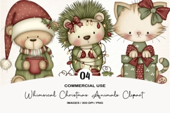 Whimsical Christmas Animals Clipart Product Image 1