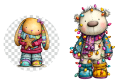 Whimsical Christmas Animals Clipart Product Image 2