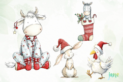 Whimsical Christmas Animals Clipart Product Image 1
