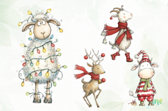 Whimsical Christmas Animals Clipart Product Image 1