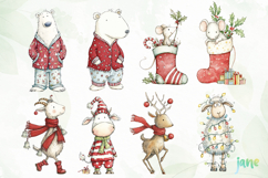 Whimsical Christmas Animals Clipart Product Image 5