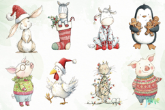 Whimsical Christmas Animals Clipart Product Image 4