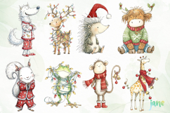 Whimsical Christmas Animals Clipart Product Image 3
