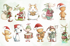 Whimsical Christmas Animals Clipart Product Image 2
