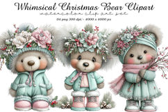 Whimsical Christmas Bear Clipart Product Image 1