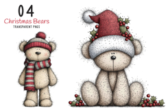 Whimsical Christmas Bears Clipart Product Image 1