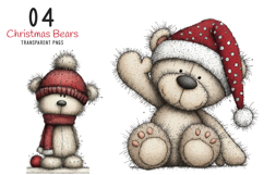 Whimsical Christmas Bears Clipart Product Image 1