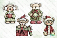 Whimsical Christmas Bears Clipart Product Image 1