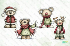 Whimsical Christmas Bears Clipart Product Image 1