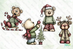 Whimsical Christmas Bears Clipart Product Image 1