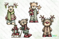 Whimsical Christmas Bears Clipart Product Image 1