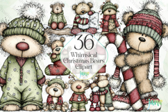 Whimsical Christmas Bears Clipart Bundle Product Image 1