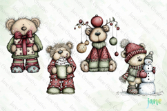 Whimsical Christmas Bears Clipart Product Image 1